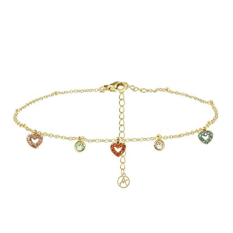 Bracciale cuore multicolor