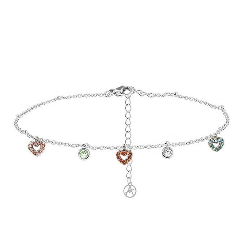 Bracciale cuore multicolor